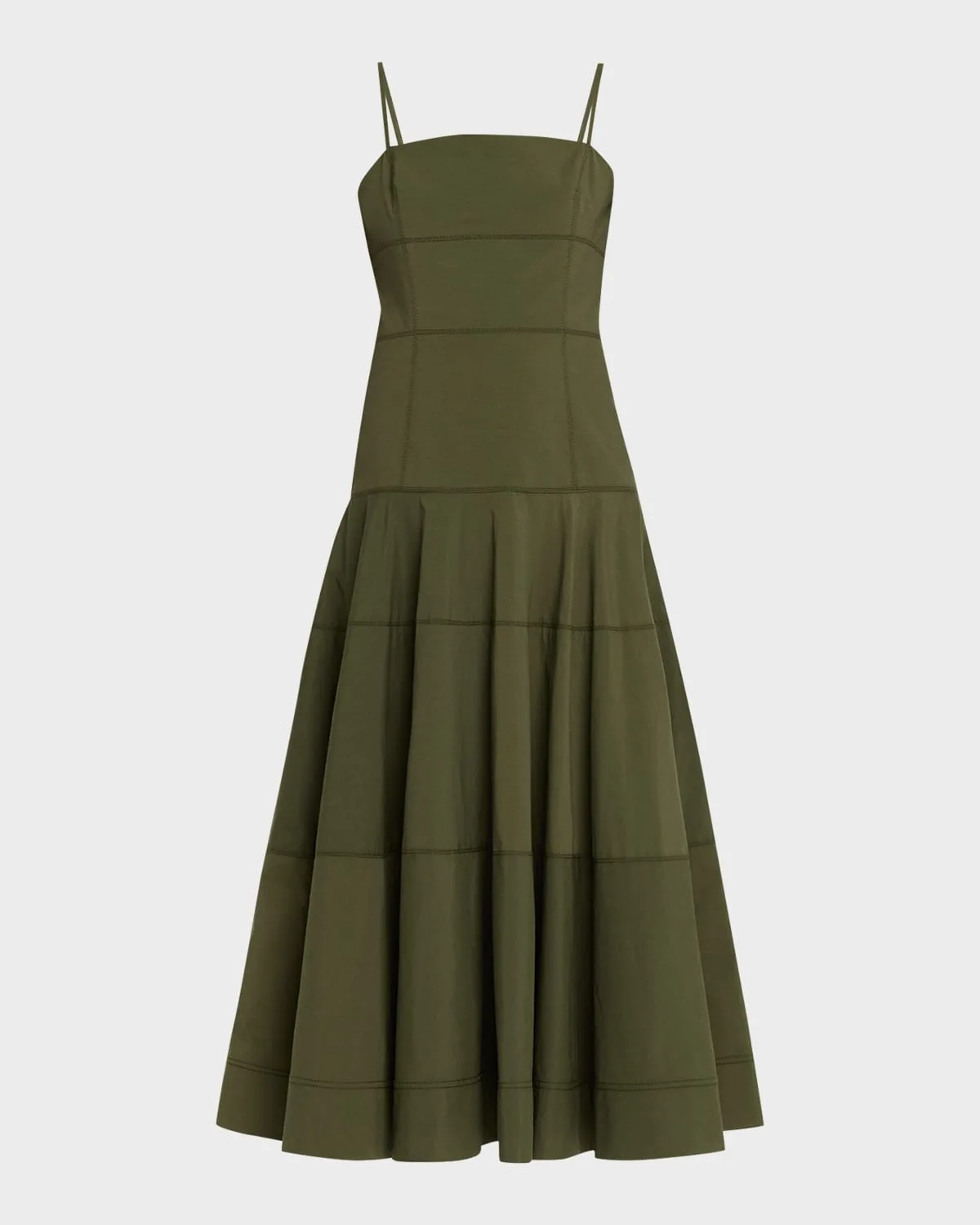 Ilona Tiered Faille Midi Dress