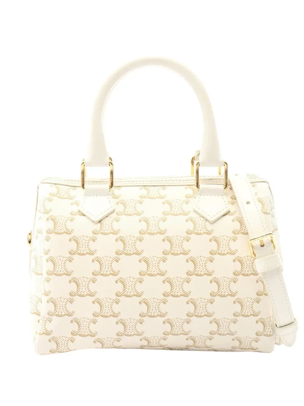 2010-2026 Small Triomphe Coated Canvas Boston Bag satchel -