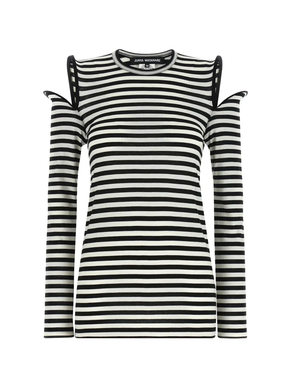 striped sculptural-shoulder T-shirt - by Junya Watanabe