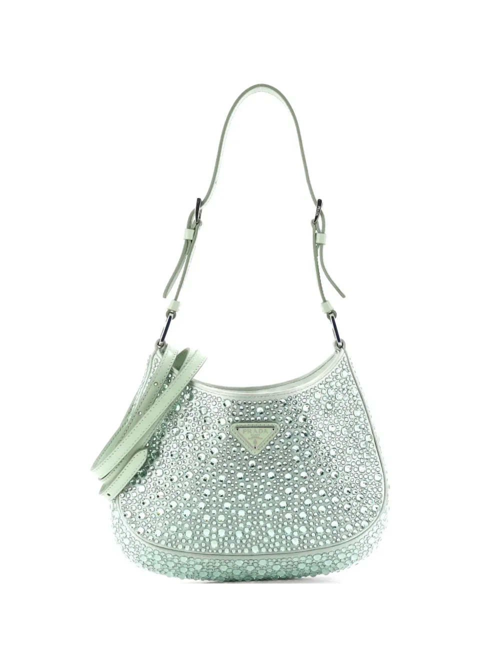 Cleo Shoulder Bag Crystal Embellished Satin Small crossbody bag - by Prada Pre-Owned