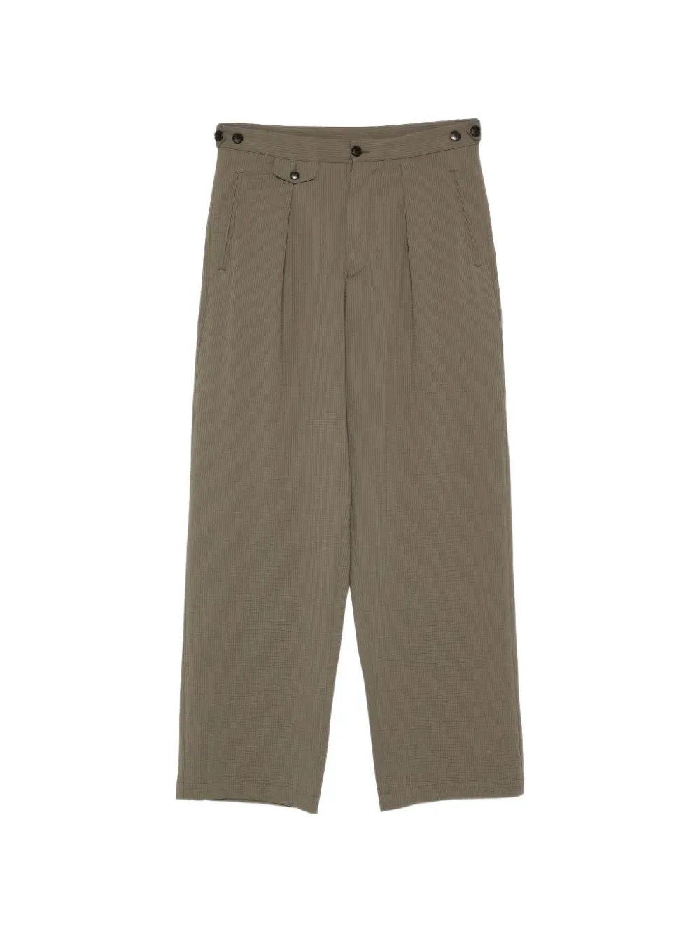 adjustable-tab wide-leg trousers -