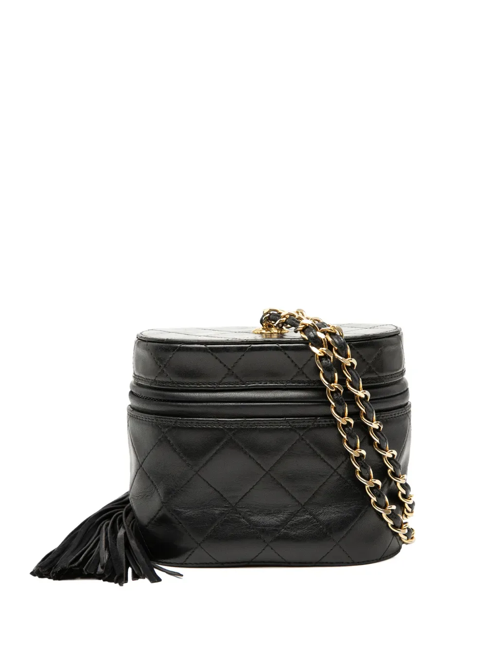 1989-1991 Quilted Lambskin Tassel Vanity Case with Chain crossbody bag -