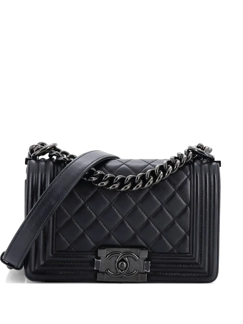 So Black Boy Flap Bag Quilted Lambskin Small shoulder bag