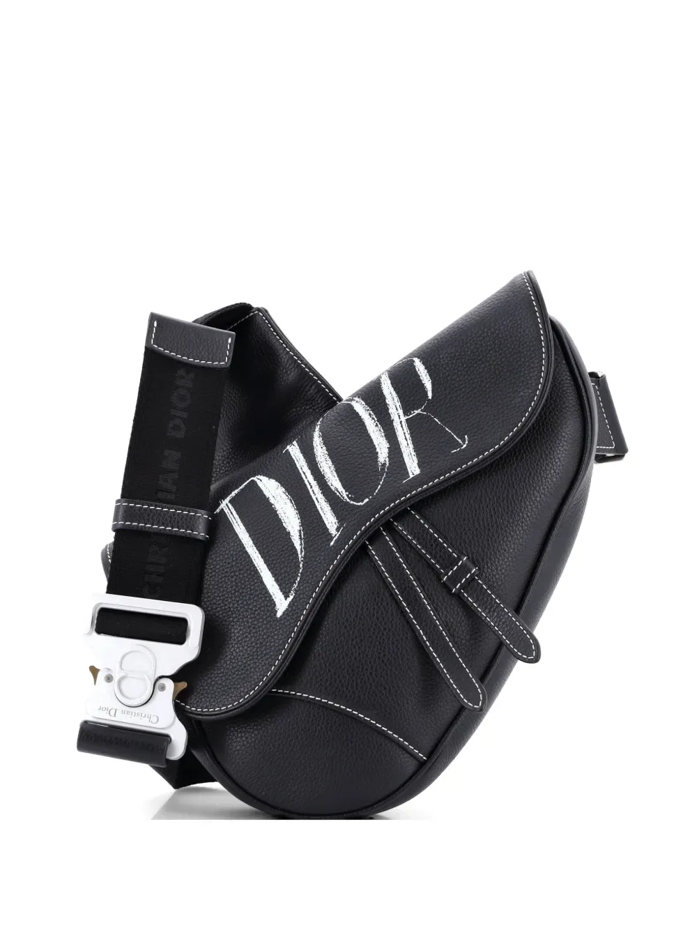 Alex Foxton Logo Saddle Printed Leather crossbody bag -