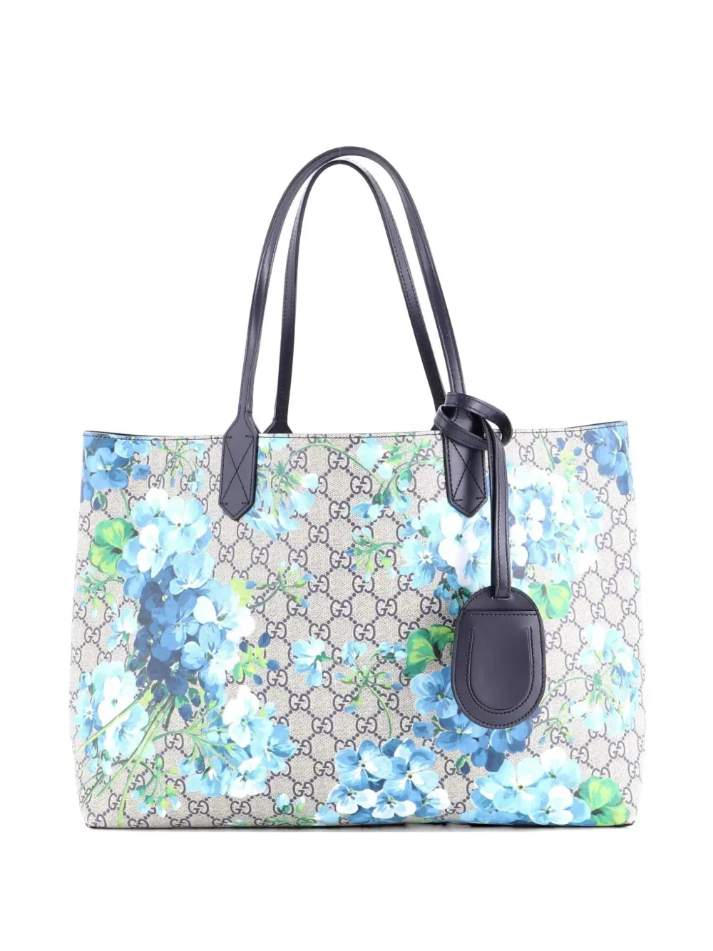 Reversible Blooms GG Print Leather Medium tote bag -