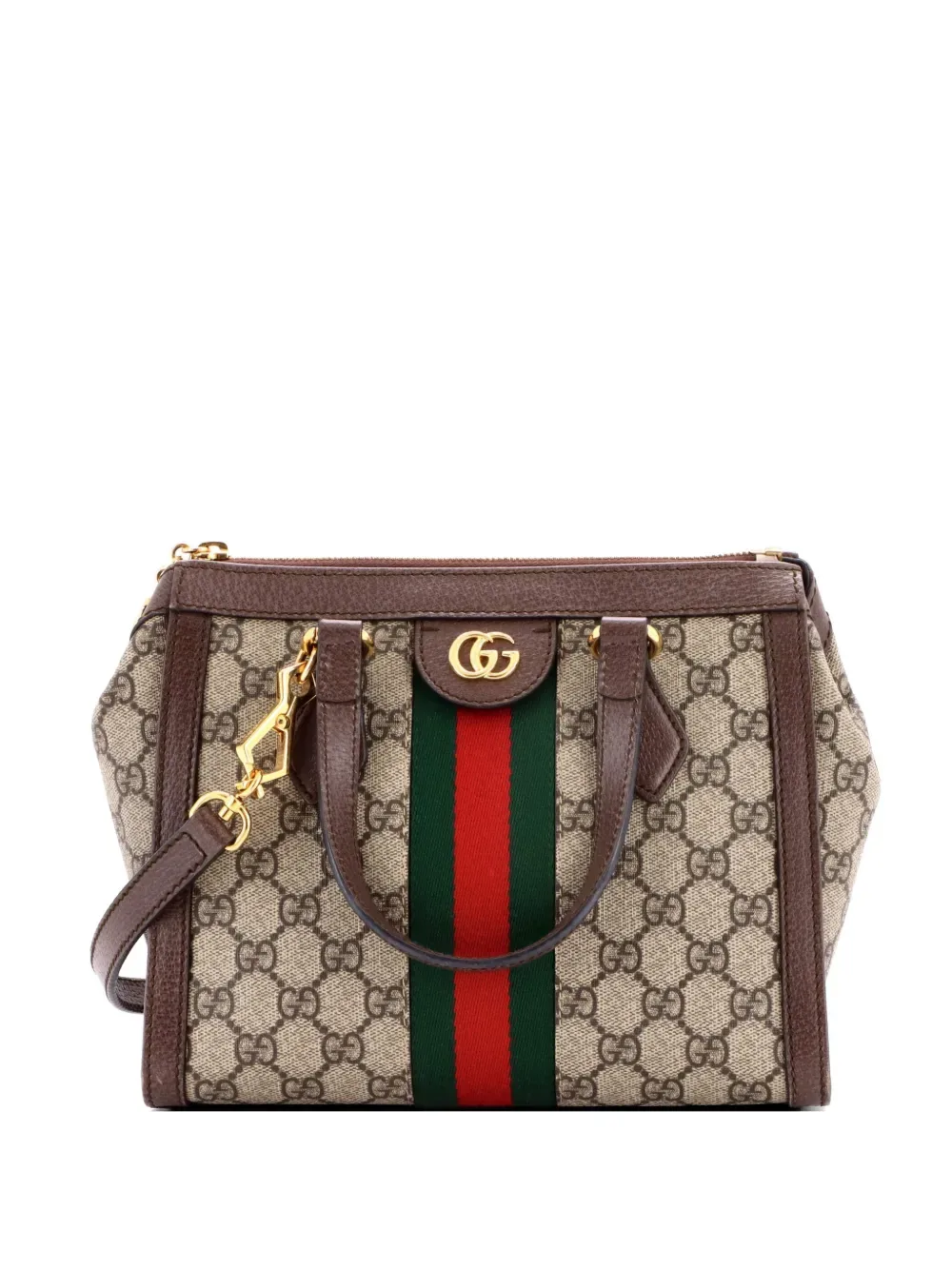 Ophidia Top Handle GG Coated Canvas with Leather Small tote bag -