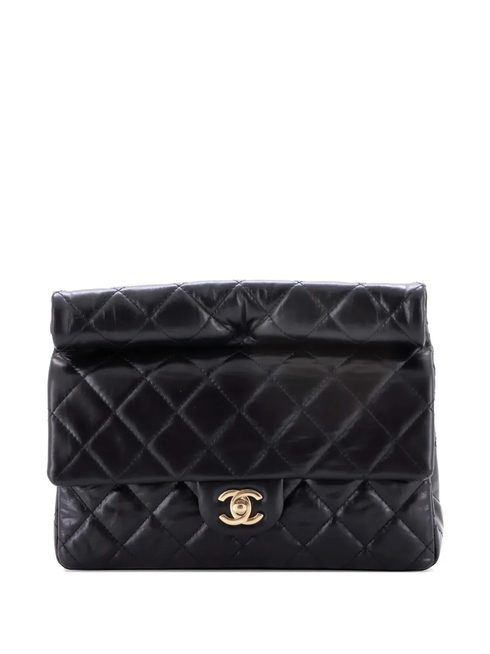 Classic Roll Quilted Crumpled Calfskin Medium clutch bag -