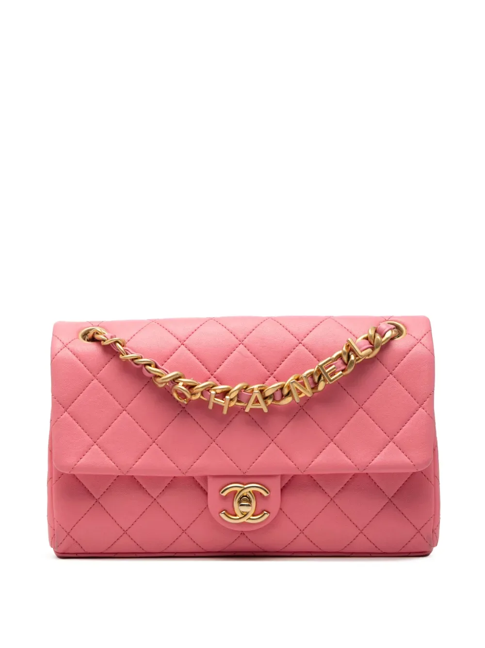 2021-2025 Medium Quilted Lambskin Logo Letters Chanel Touch Chain Flap crossbody bag -