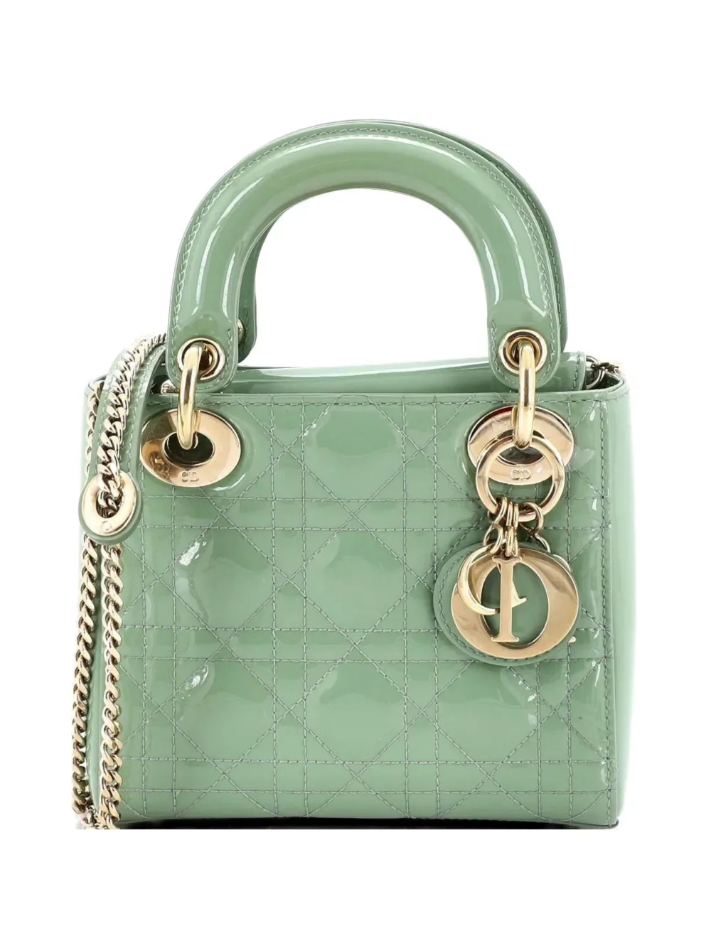 Lady Dior Chain Bag Cannage Quilt Patent Mini satchel -