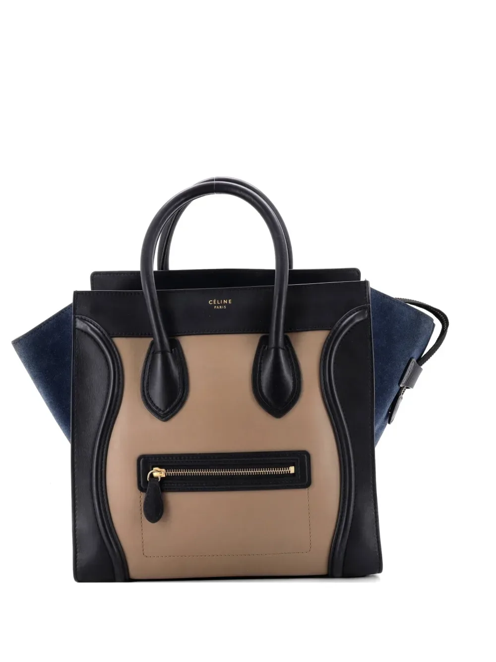 Tricolor Luggage Bag Leather Mini tote bag -