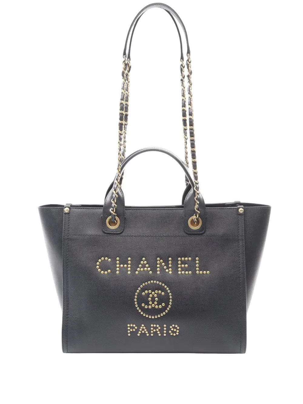 2018-2019 Small Caviar Studded Deauville tote bag -