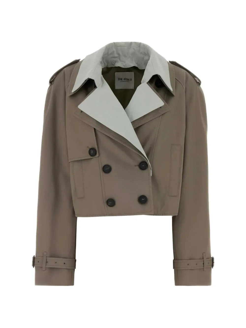 gabardine cropped trench coat -