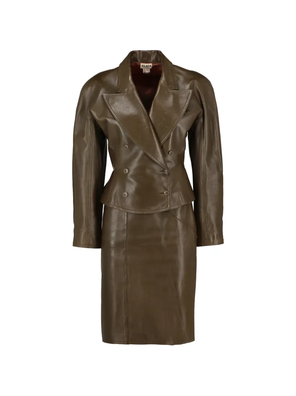 Alaïa leather skirt and jacket set - by Alaïa Pre-Owned