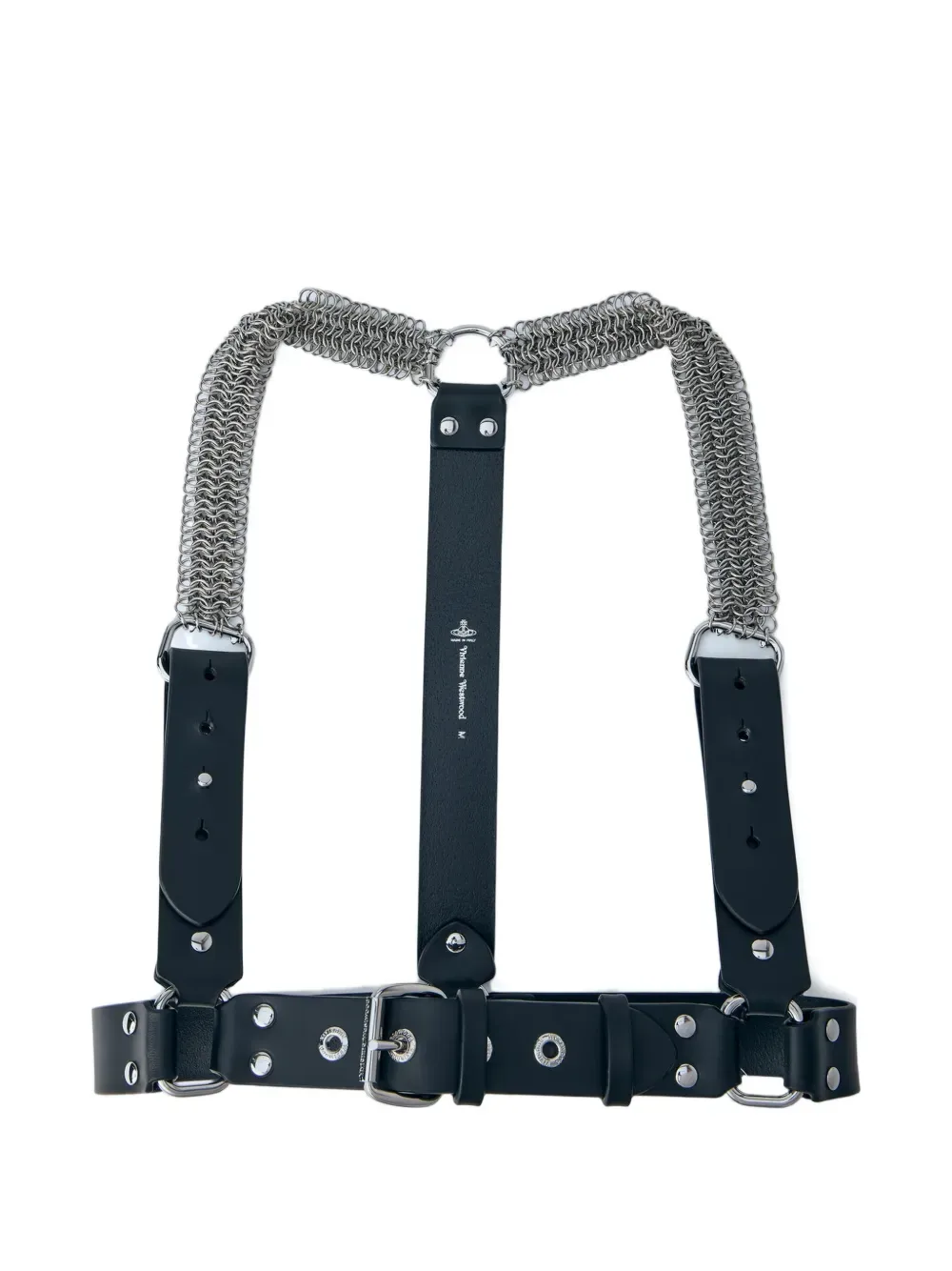 logo-detail leather braces - by Vivienne Westwood