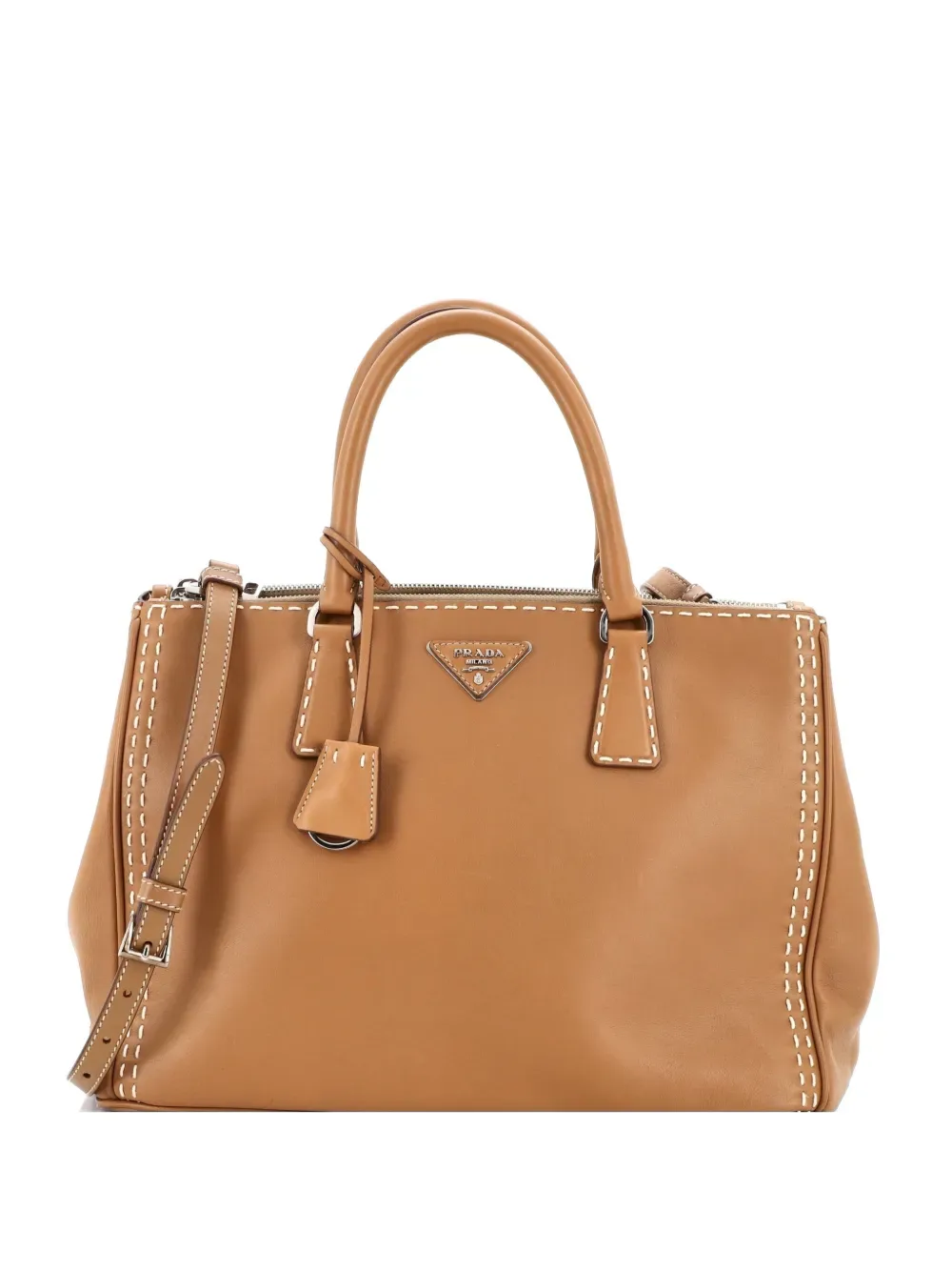 Galleria Double Zip Tote Stitched Leather Medium crossbody bag -