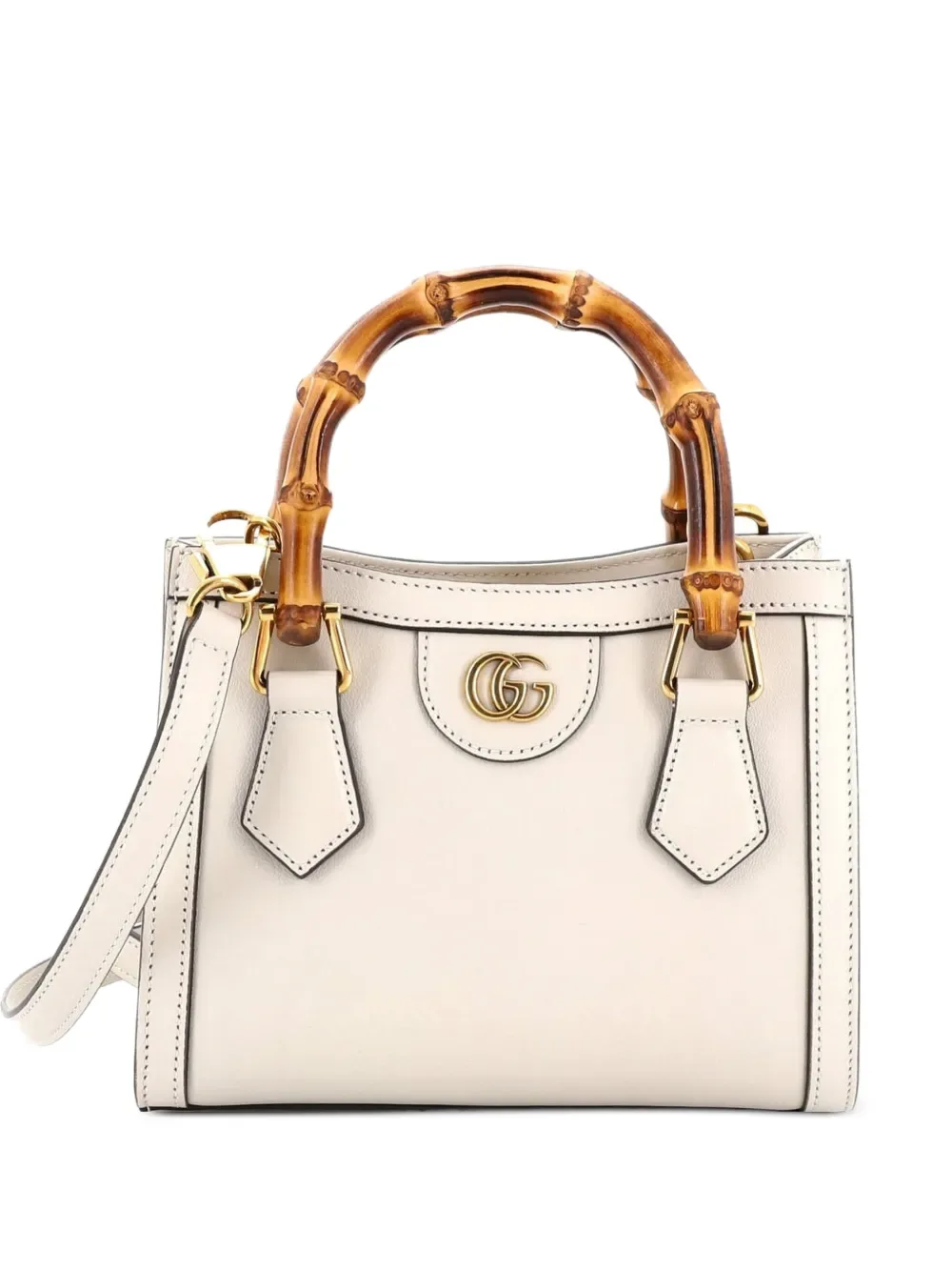 Diana NM Bamboo Handle Tote Leather Mini crossbody bag - by Gucci Pre-Owned