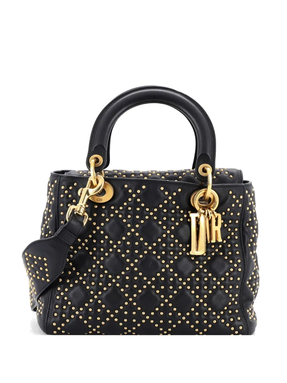 Supple Lady Dior Bag Cannage Studded Lambskin Medium satchel -