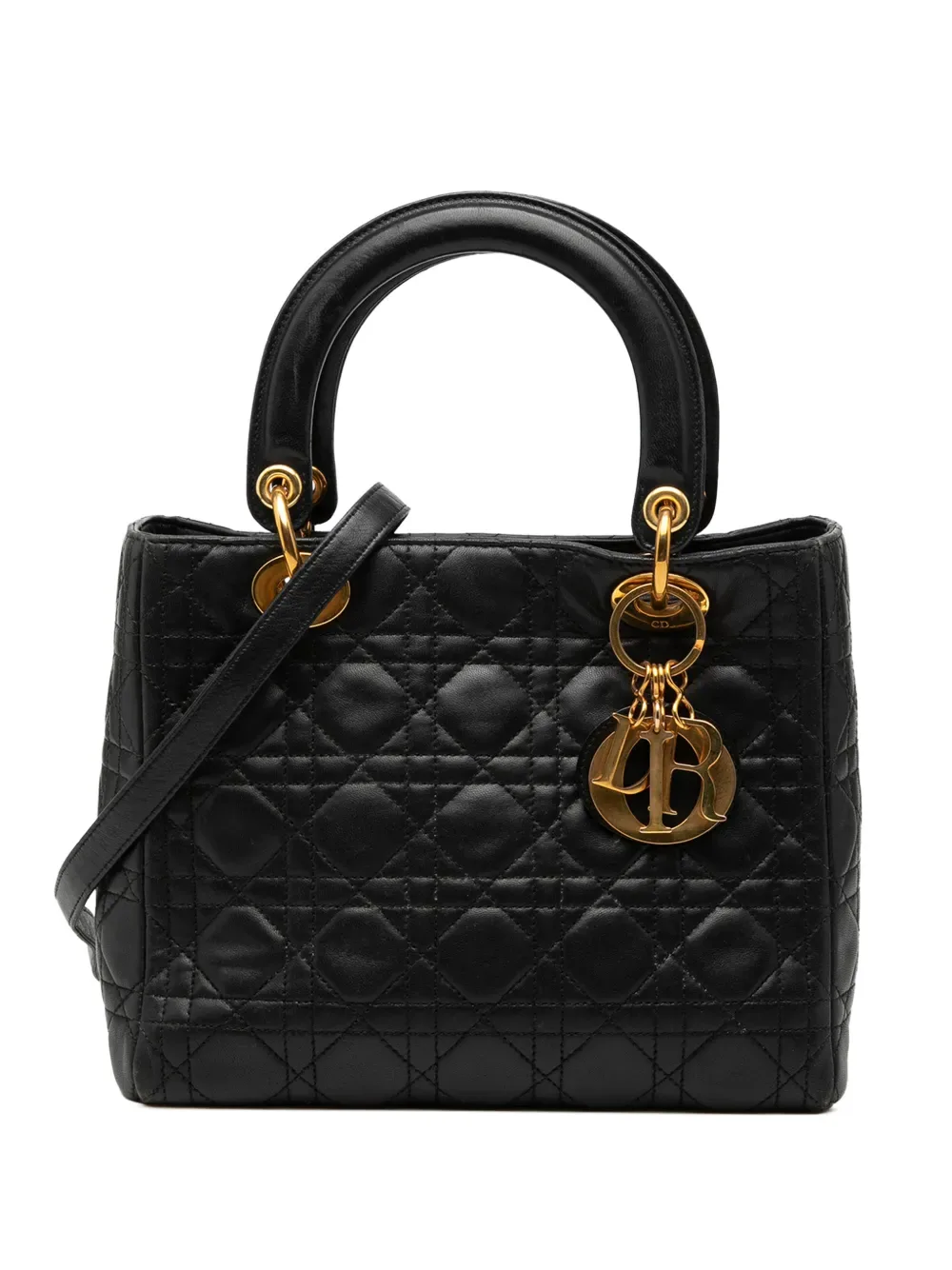 1997 Medium Lambskin Cannage Lady Dior satchel -
