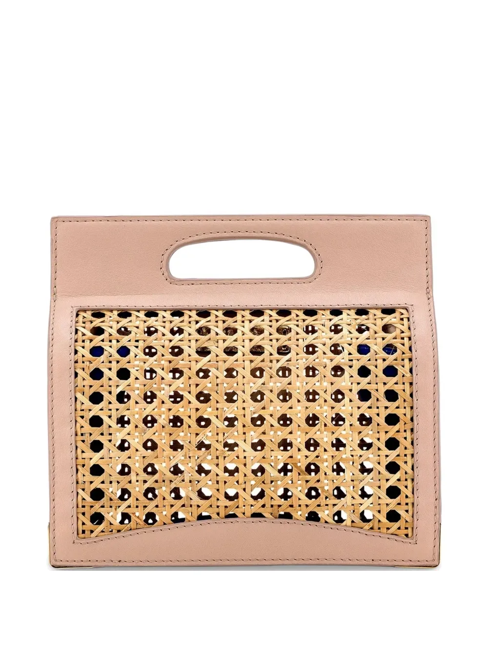 Stella leather wicker tote bag -