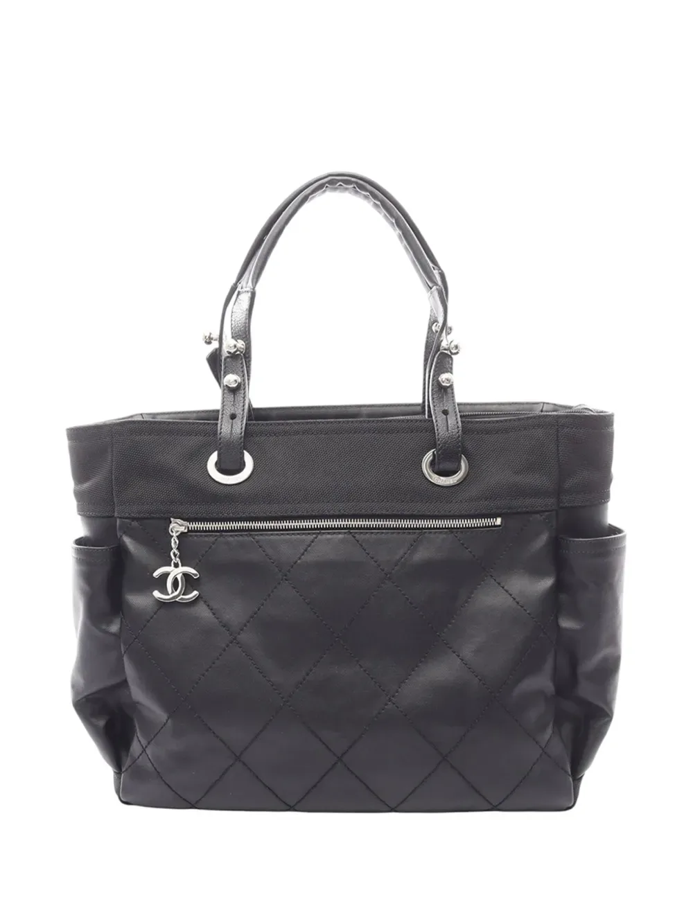 2008-2009 Large Quilted Coated Canvas Paris Biarritz tote bag -