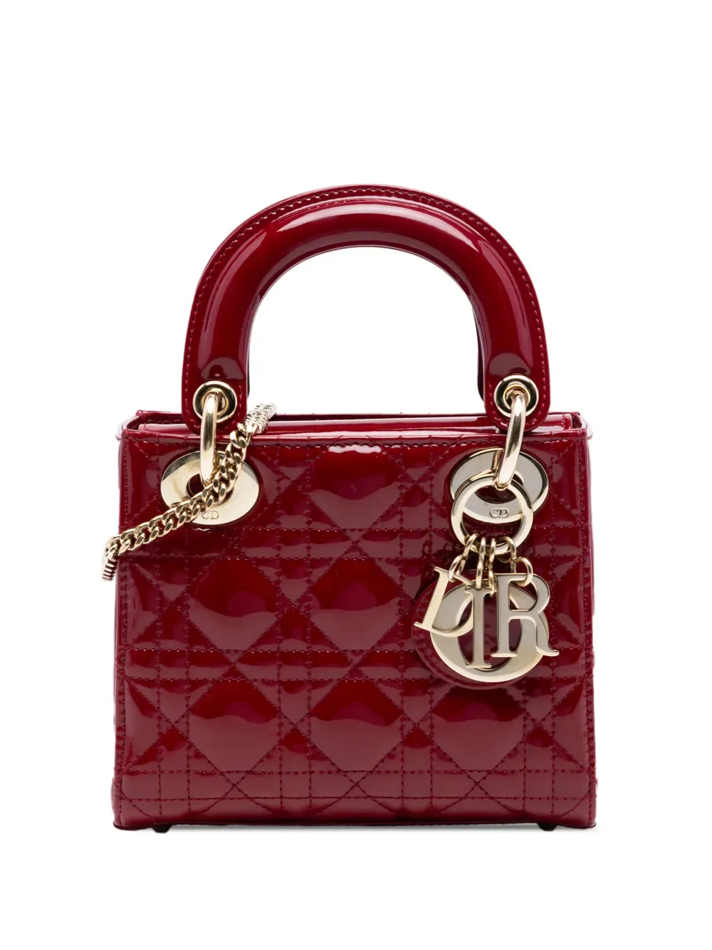 2020 Mini Patent Cannage Lady Dior satchel -