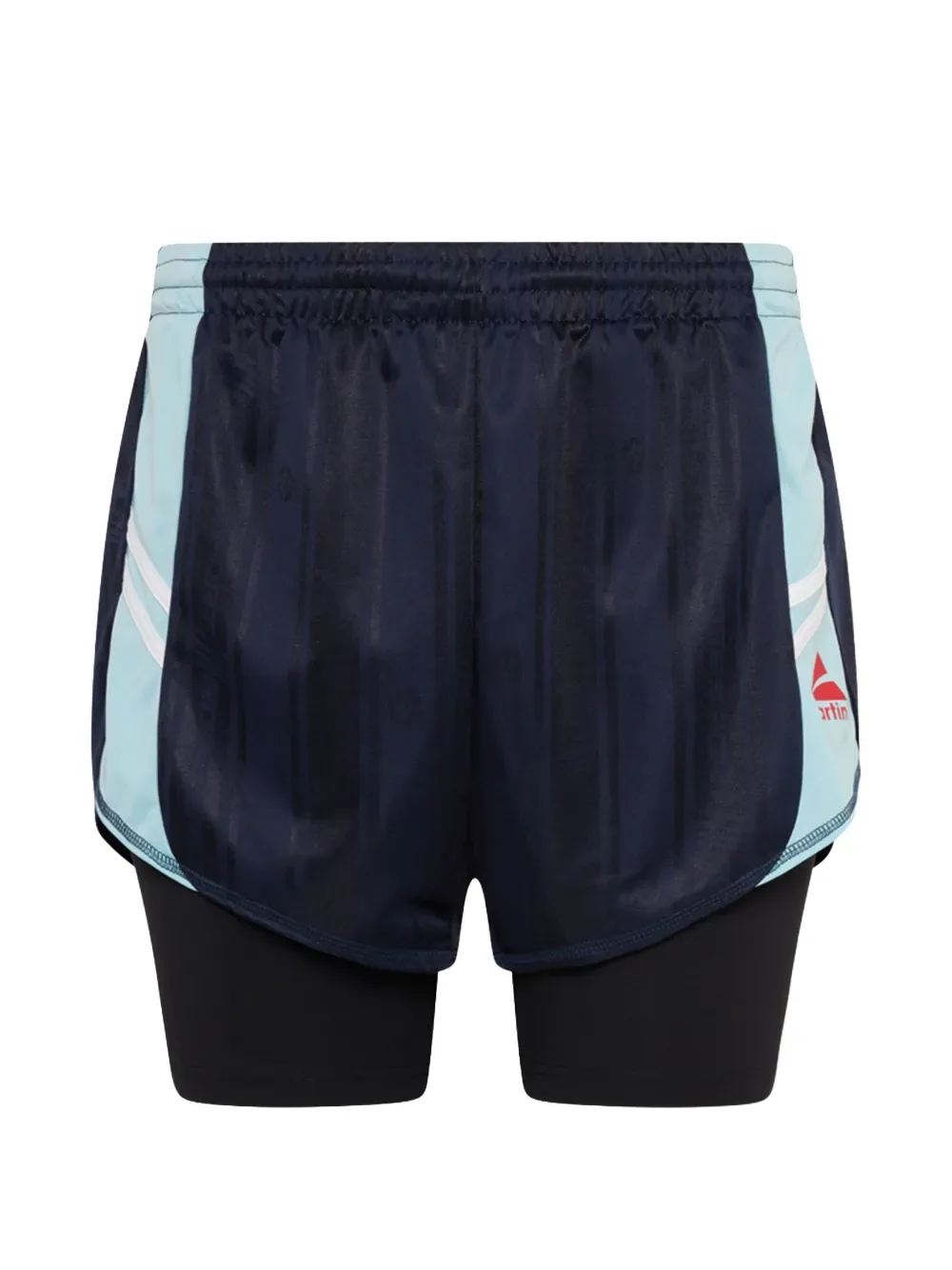 striped-detail layered shorts - by Martine Rose