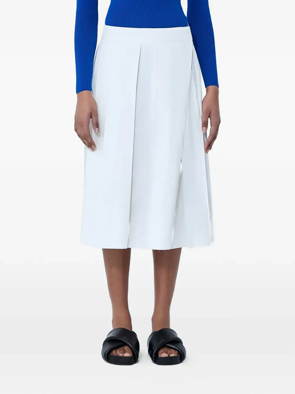 A-line pleated midi skirt -