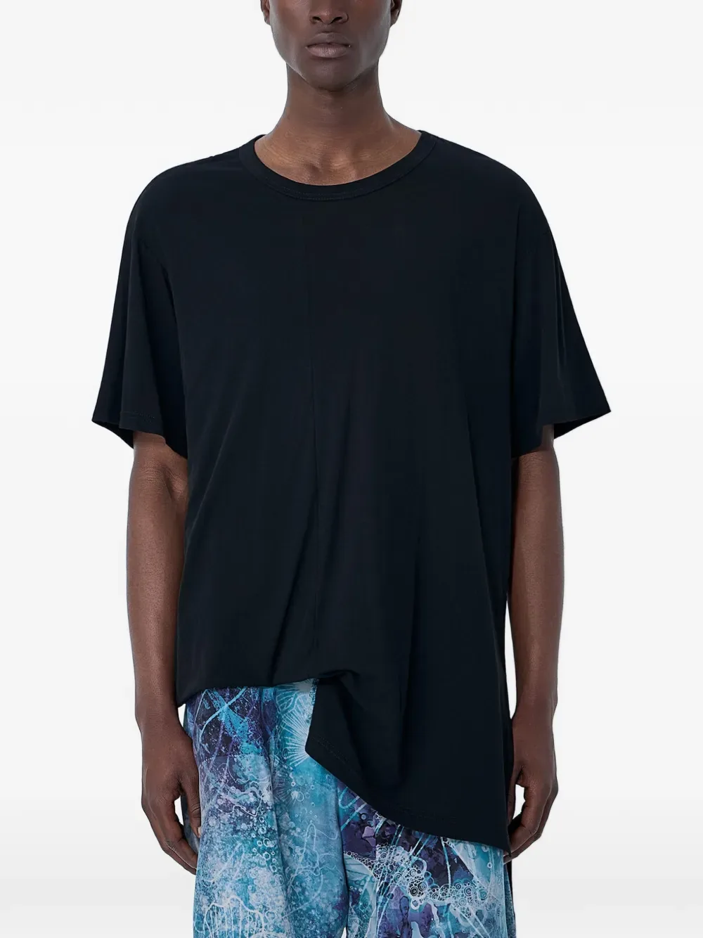 asymmetrical crew neck T-shirt -