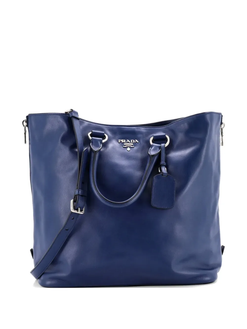 Side Zip Convertible Shopper Tote Soft Calf Large crossbody bag -