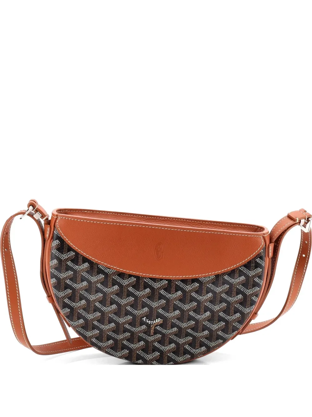 Hirondelle Coated Canvas and Leather shoulder bag -