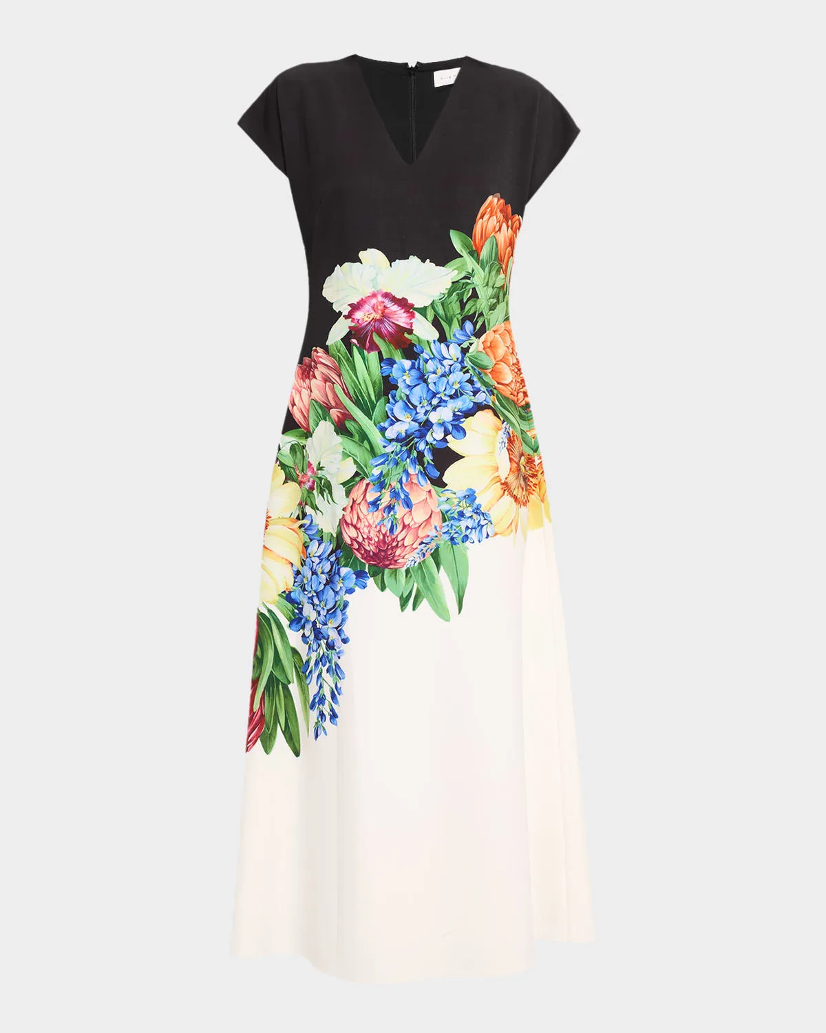 The Iris Spring Floral-Print Midi Dress