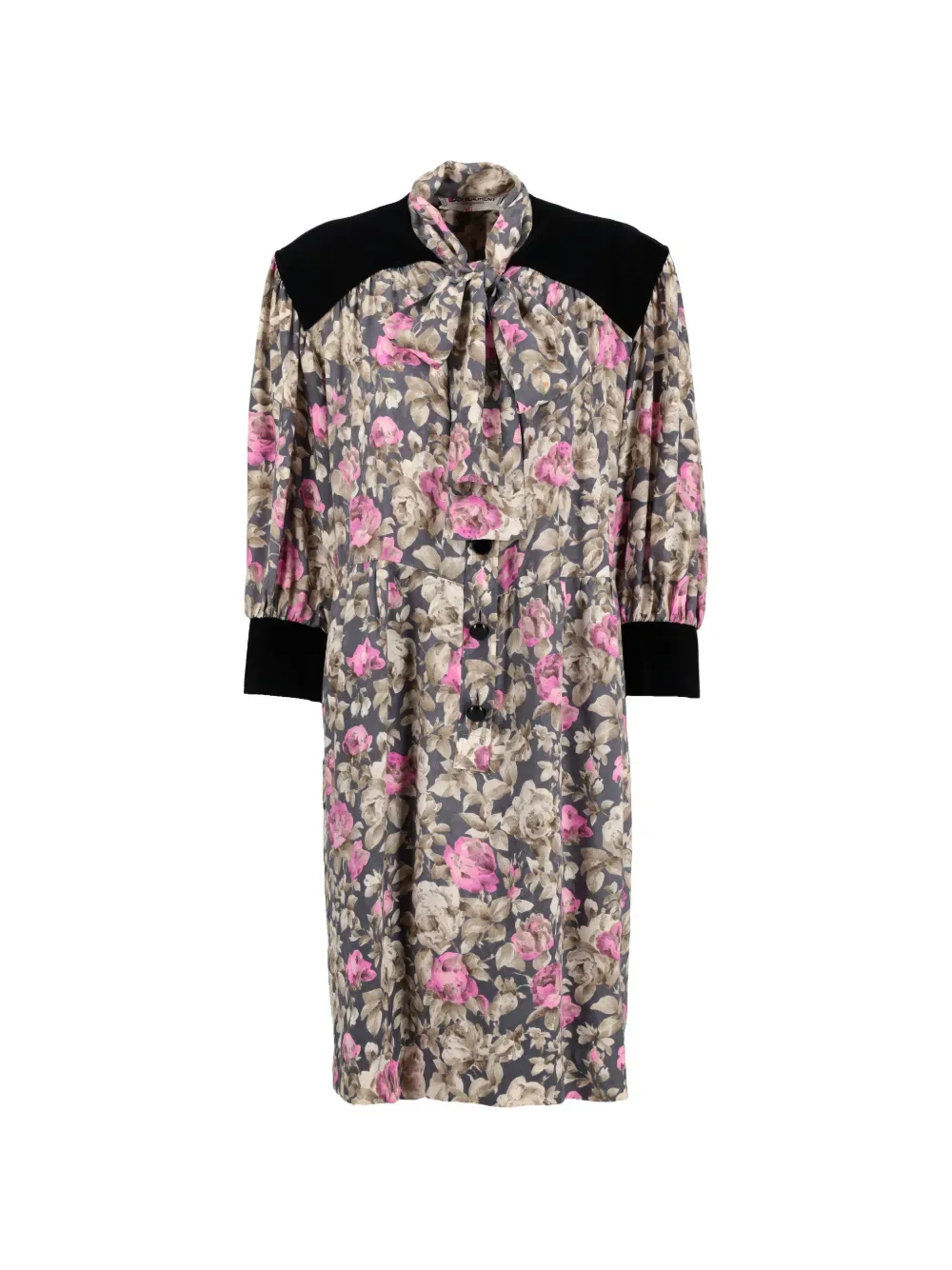 floral velvet panel dress -