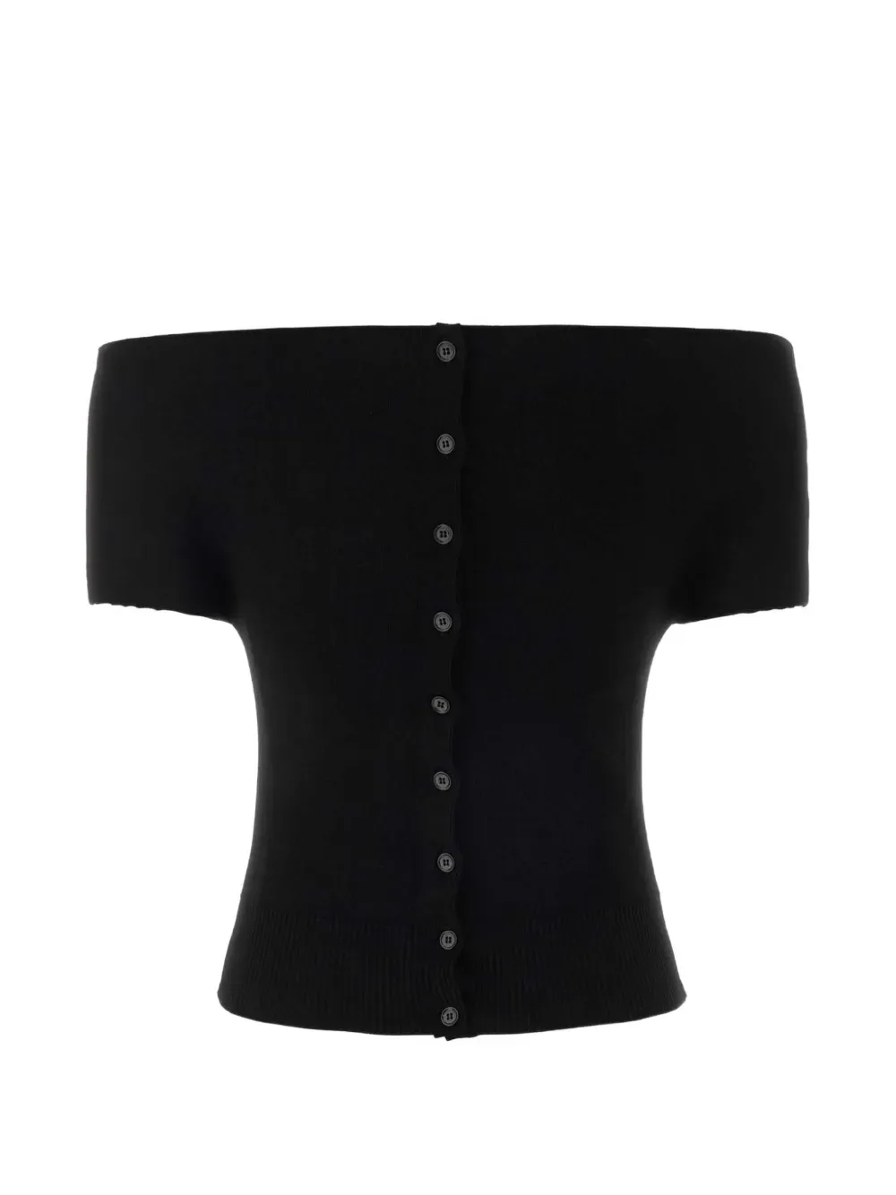 buttoned off-shoulder top -