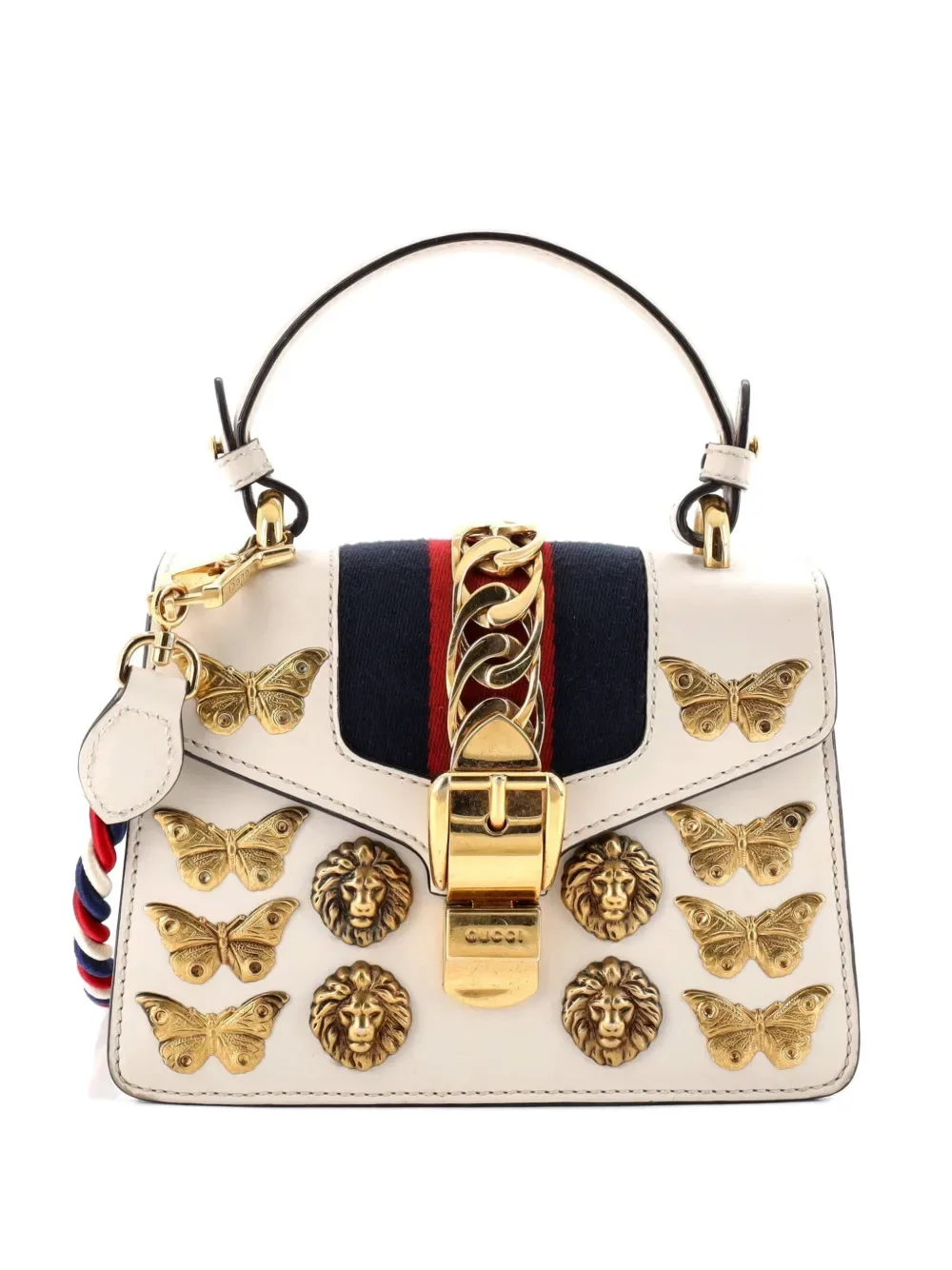 Sylvie Top Handle Bag Embellished Leather Mini shoulder bag -