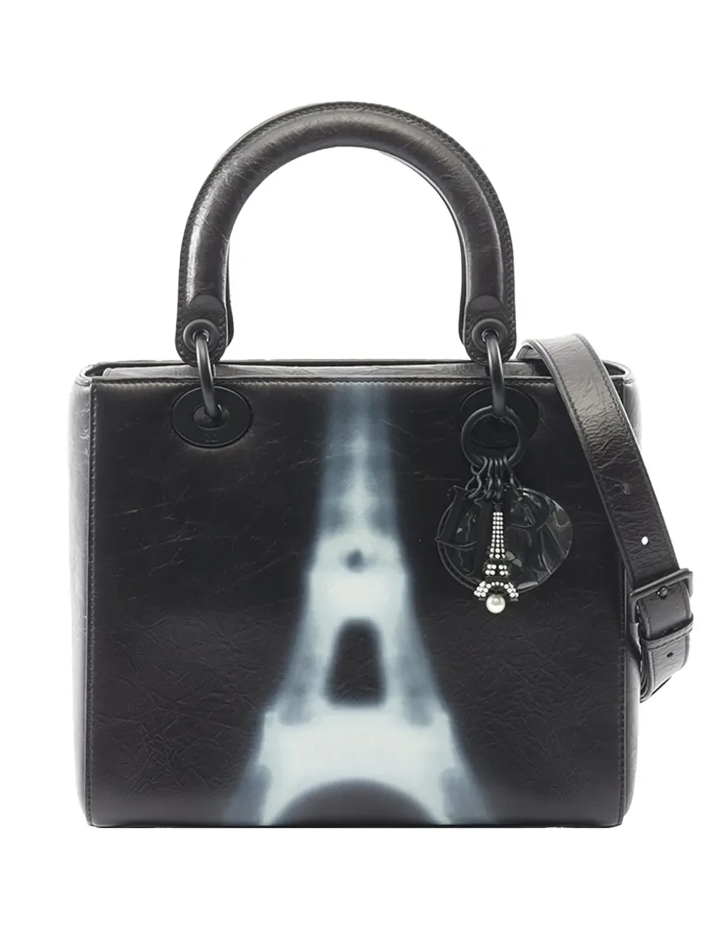 2010-2026 Medium Crinkled Calfskin Eiffel Tower Lady Dior satchel -