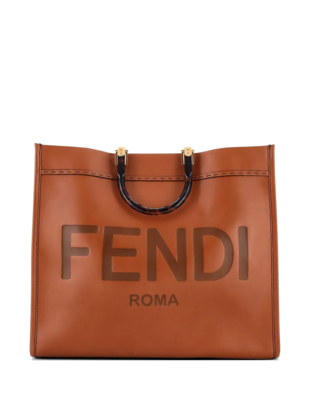 Sunshine Shopper Leather Large tote bag - by Fendi Pre-Owned