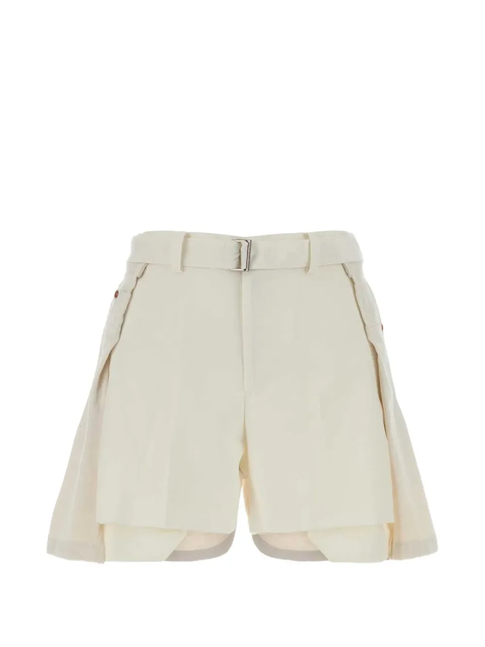 belted denim shorts -