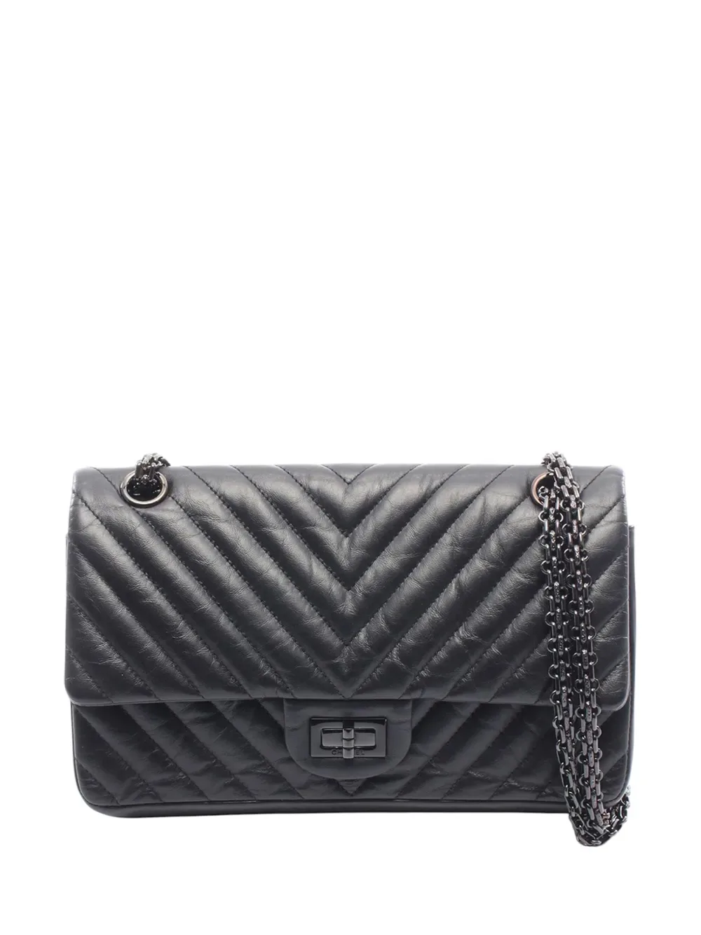 2018 Reissue 2.55 Chevron Aged Calfskin Double Flap 226 shoulder bag -