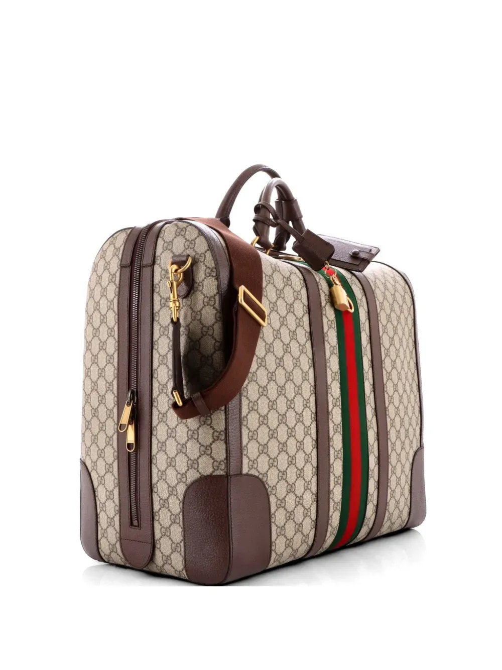 Savoy Web Convertible Duffle Bag GG Coated Canvas Tall travel bag -