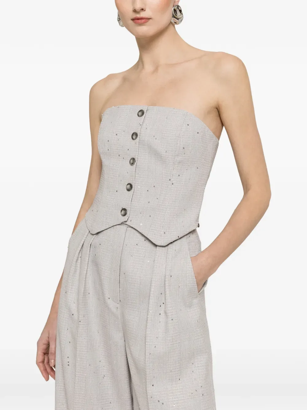 sequin-detail corset top -