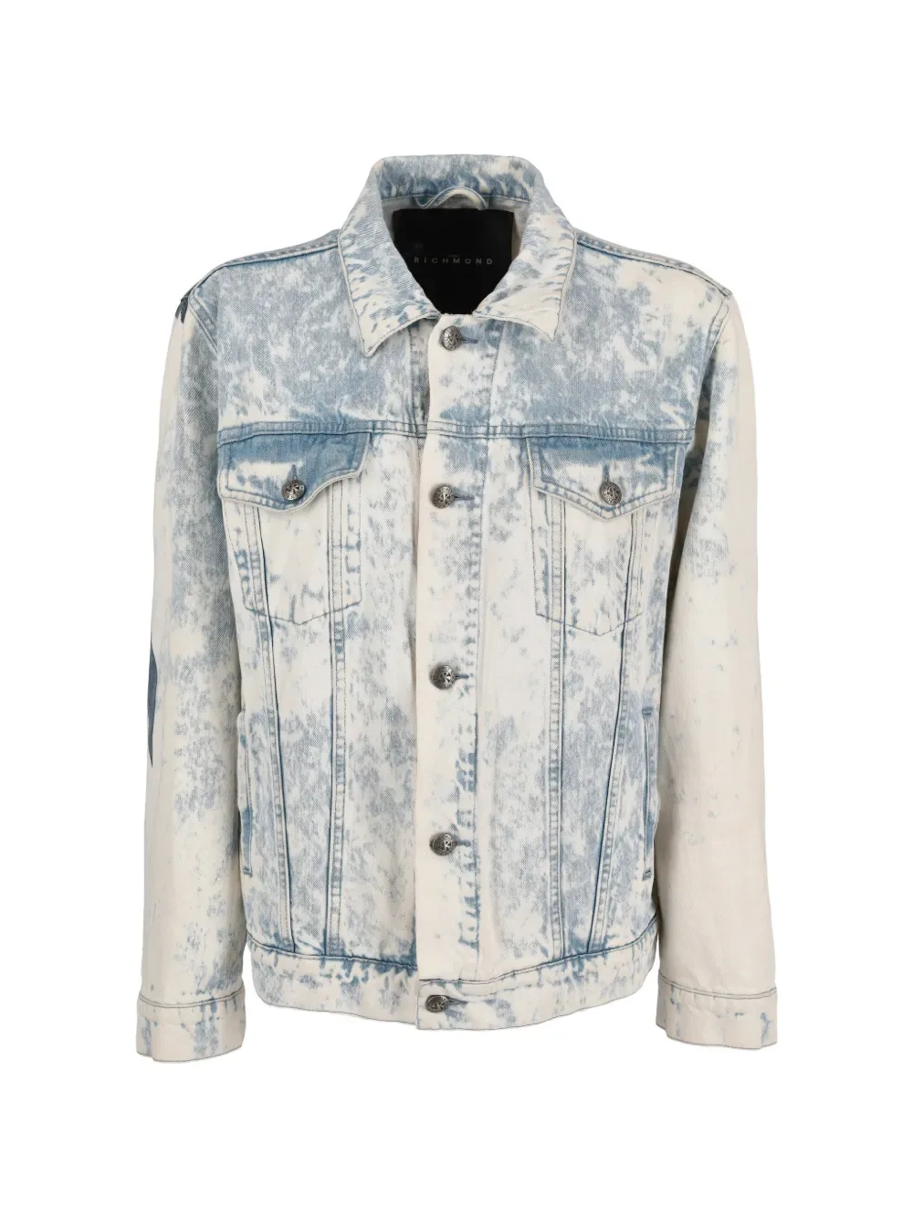 distressed flag print jacket -