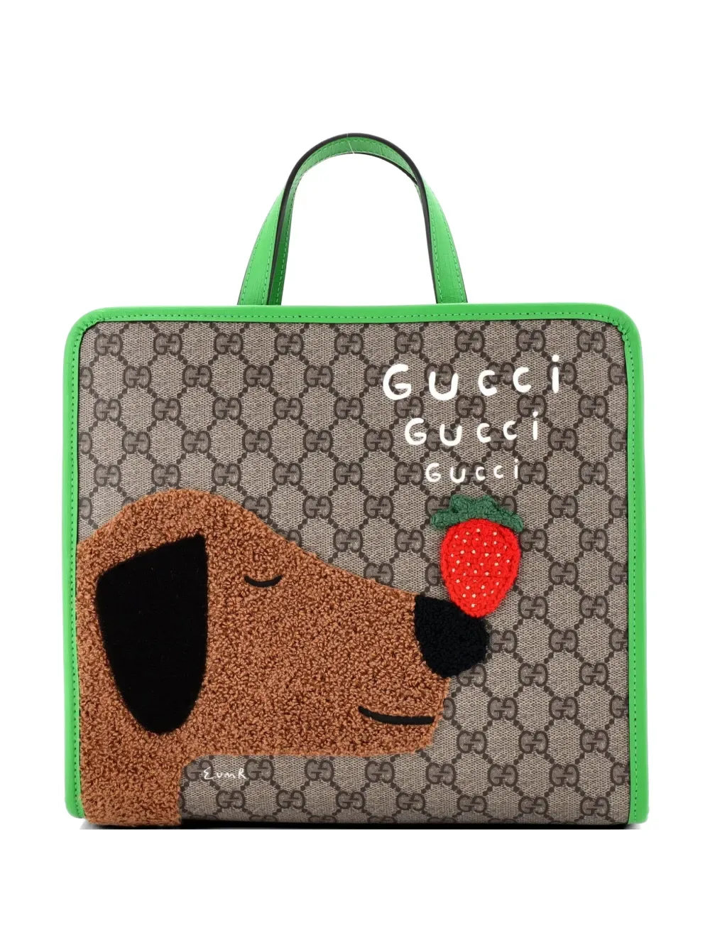 Children's Animal GG Coated Canvas with Applique Small tote bag -