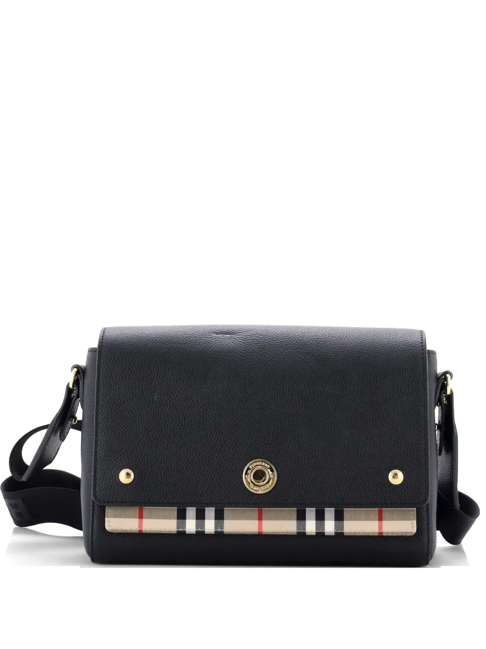 Note Leather with Vintage Check Canvas Medium crossbody bag -