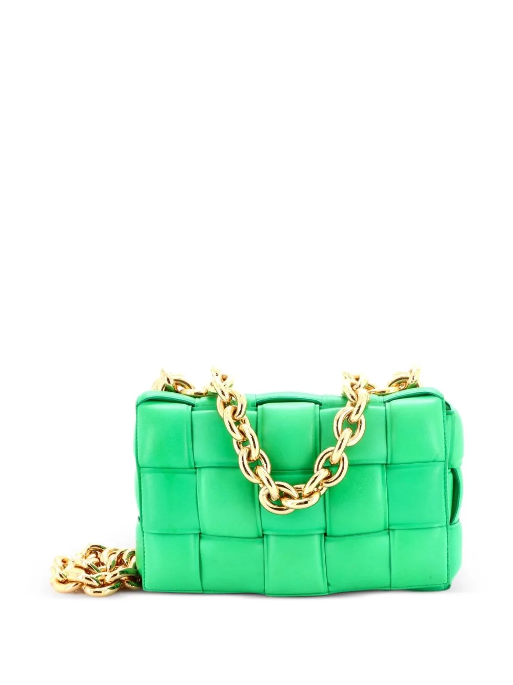 Cassette Chain Padded Maxi Intrecciato Leather Crossbody Bag