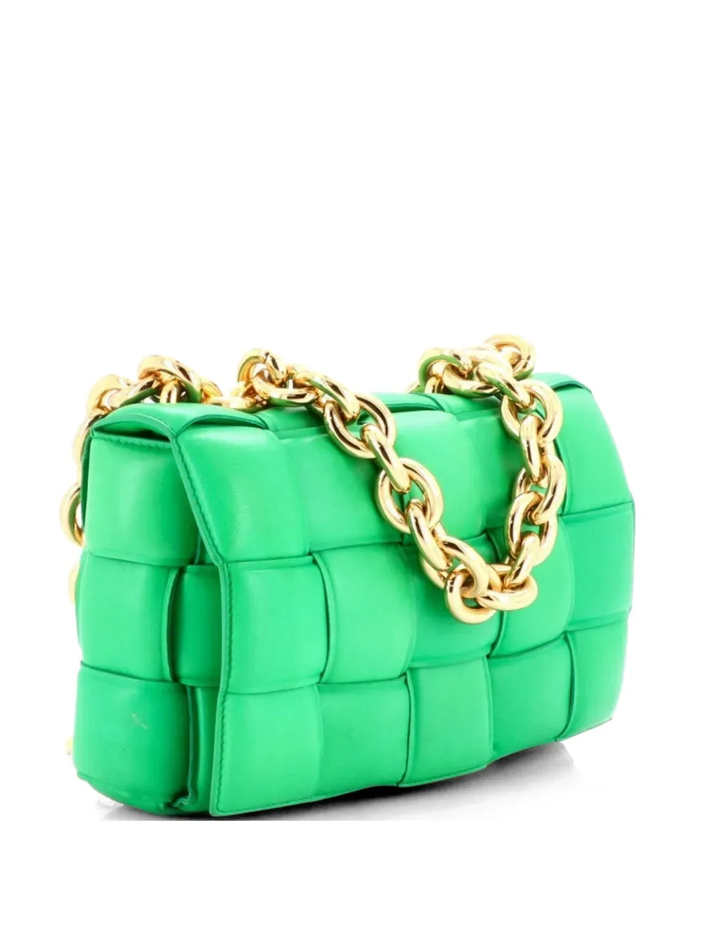 Cassette Chain Padded Maxi Intrecciato Leather crossbody bag -