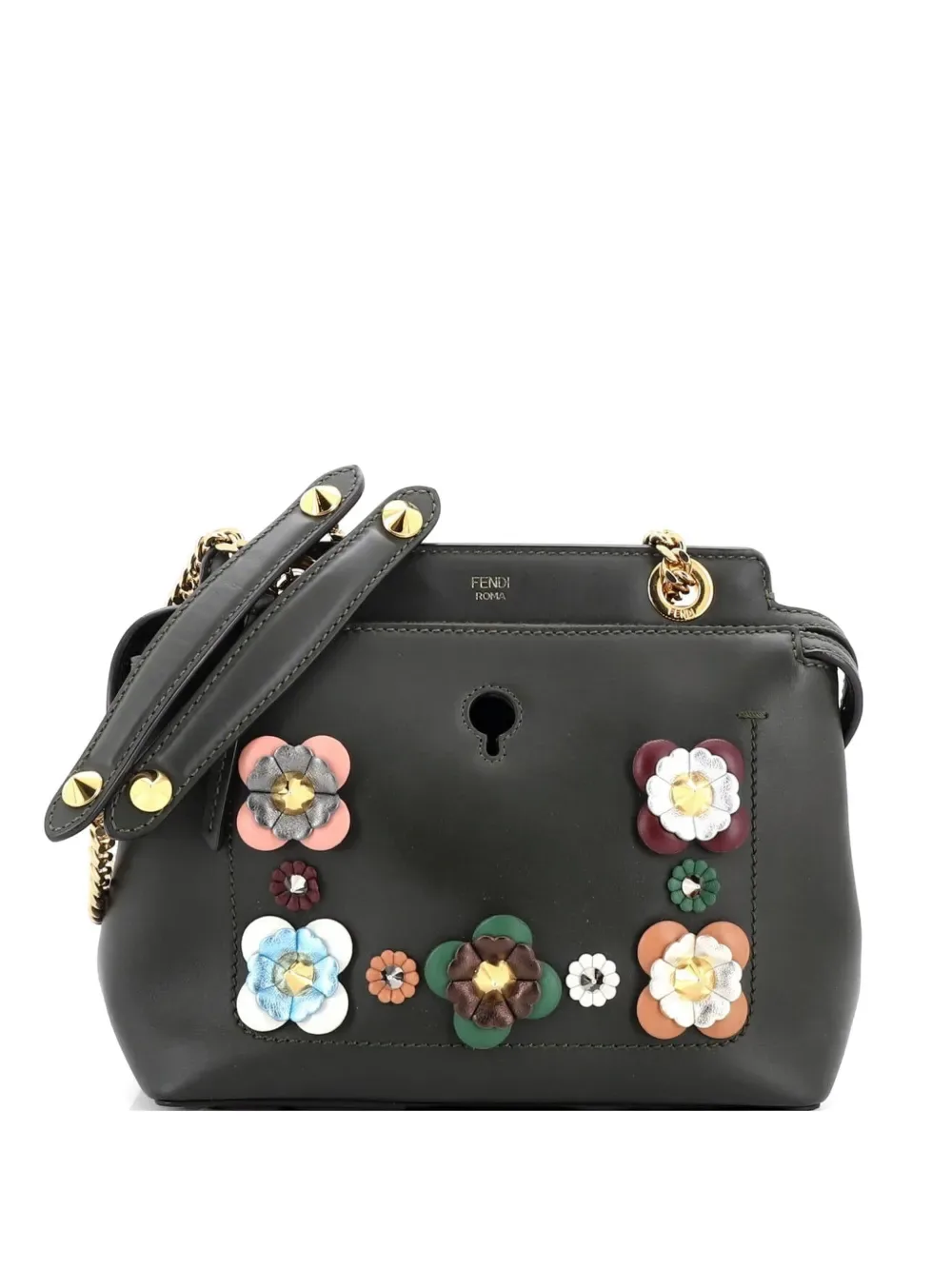 Flowerland DotCom Convertible Embellished Leather Small satchel -