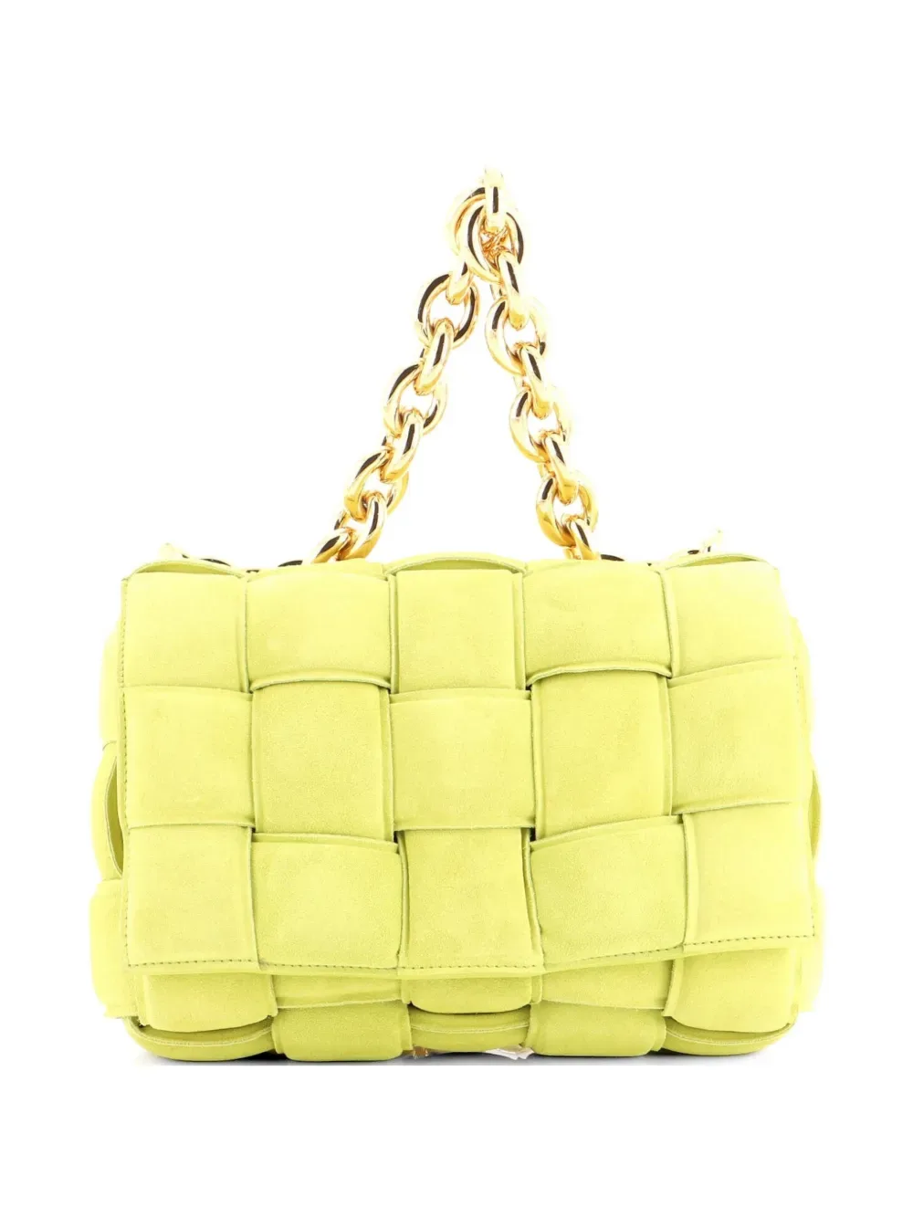 Cassette Chain Padded Maxi Intrecciato Suede crossbody bag -