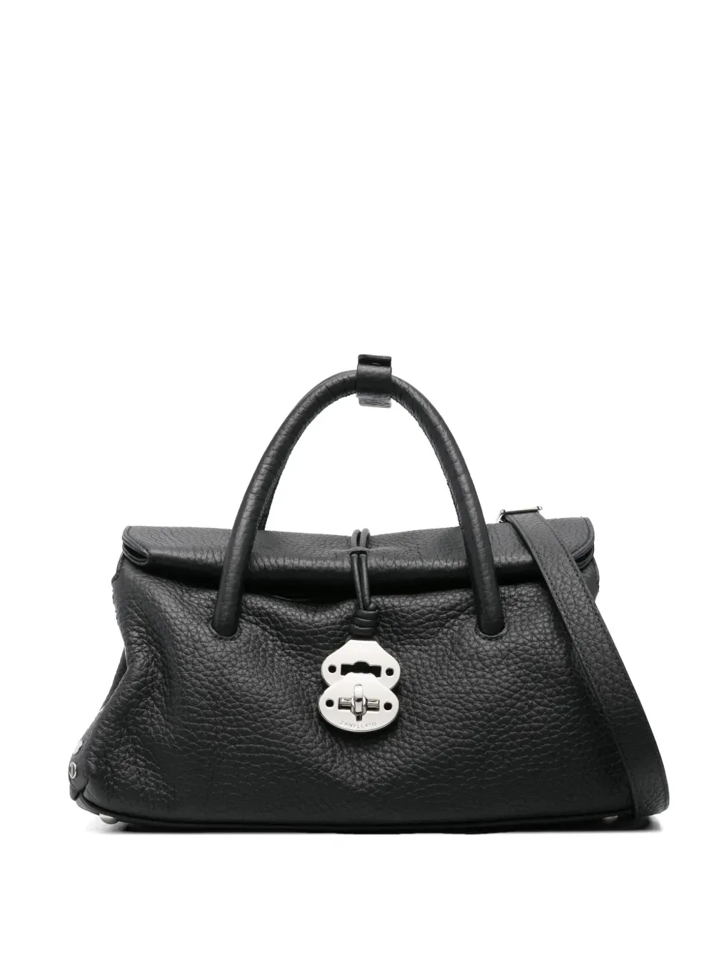 logo-detail leather tote bag -