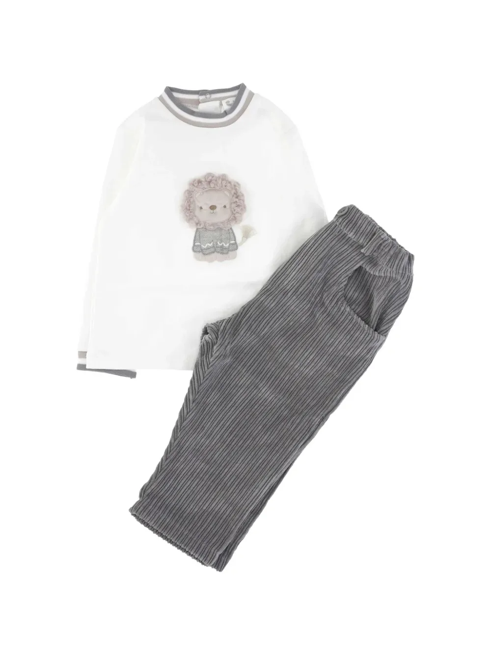 lion-applique trousers set -
