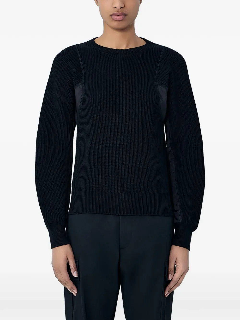 ribbed contrast-panel sweater -